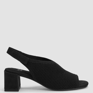 Eileen Fisher Trudy Slingback Black Knit Block Heels 7.5 New in Box